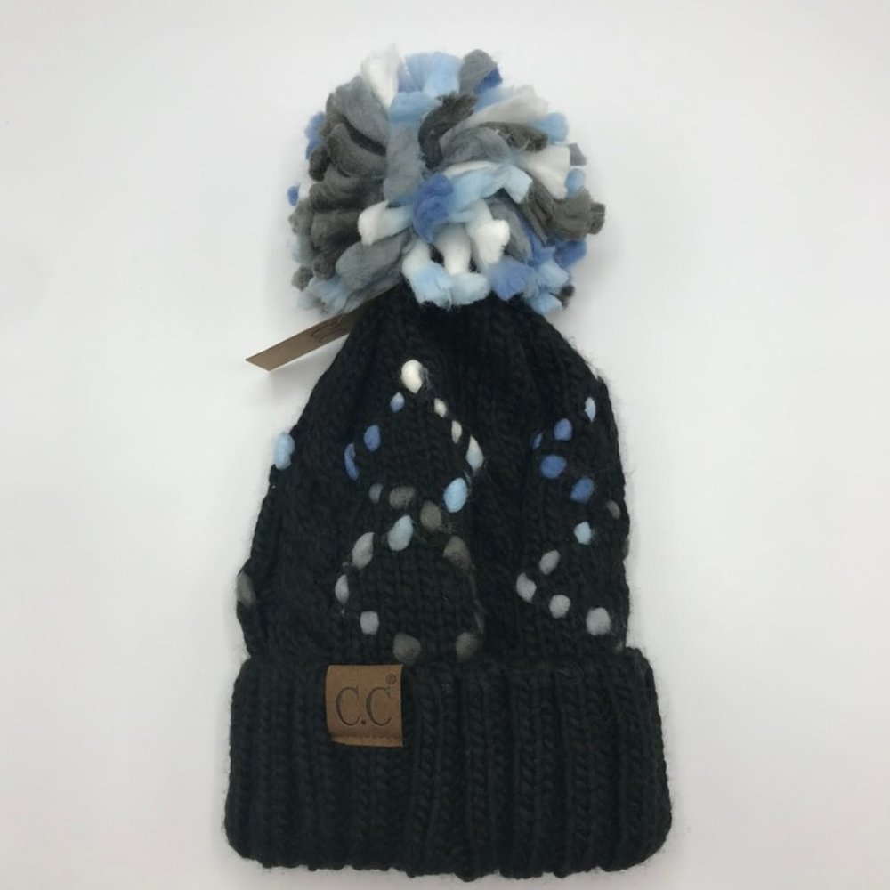 Women's C.C Boutique Chunky Knit Yarn Pom Beanie Hat
